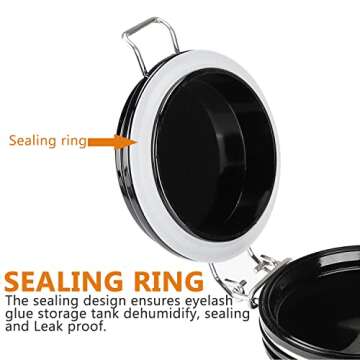 Eyelash Glue Storage Tank, TEOYALL Leak Proof Lash Adhesive Container Organizer for Grafting Eyelash Extension Supplies