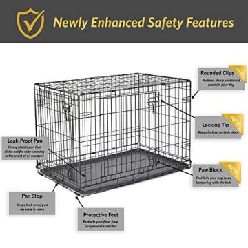 New World Newly Enhanced Double Door New World Dog Crate, Includes Leak-Proof Pan, Floor Protecting Feet, & New Patented Features, 36 Inch