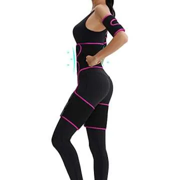 4 In 1 Plus Size Waist Trainer Thigh Slimmer Butt Lifter Workout Waist Trainer For Women Rose