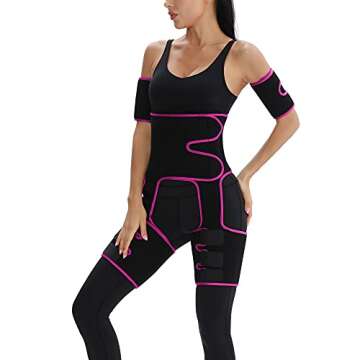 4 In 1 Plus Size Waist Trainer Thigh Slimmer Butt Lifter Workout Waist Trainer For Women Rose