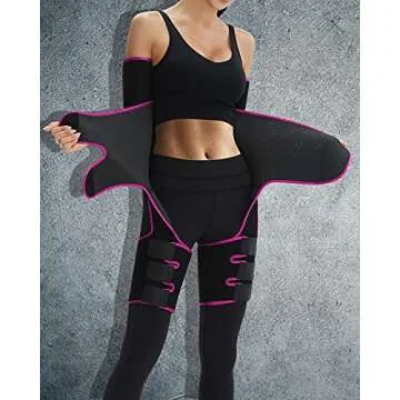4 In 1 Plus Size Waist Trainer Thigh Slimmer Butt Lifter Workout Waist Trainer For Women Rose