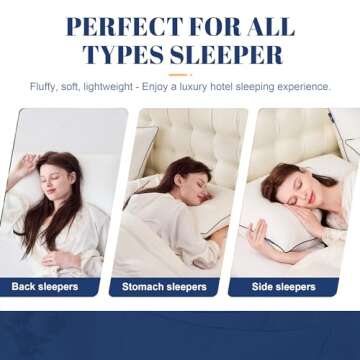 Mosluna Goose Feather Down Pillows King Size Set of 2, Luxury Hotel Collection Bed Pillow 2 Pack, Airyfil™ Powered Fillings & Feathers Pillow，Fluffy Plush for Side Sleepers, Medium Firm, 20x36 in.