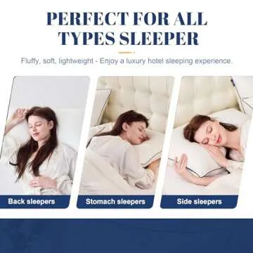 Mosluna Goose Feather Down Pillows King Size Set of 2, Luxury Hotel Collection Bed Pillow 2 Pack, Airyfil™ Powered Fillings & Feathers Pillow，Fluffy Plush for Side Sleepers, Medium Firm, 20x36 in.