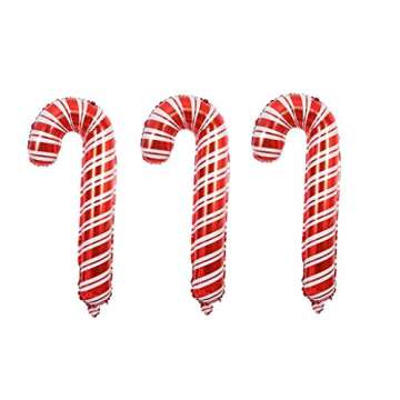 6pcs Christmas Candy Cane Balloons Foil Helium Balloons for Xmas Party Decoration