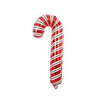 6pcs Christmas Candy Cane Balloons Foil Helium Balloons for Xmas Party Decoration