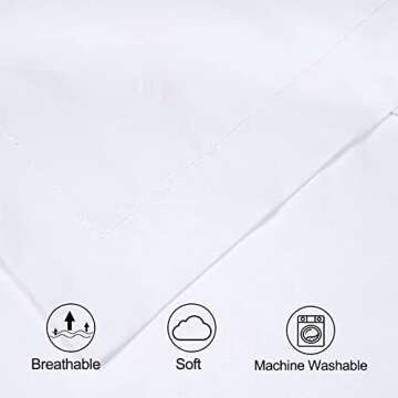 PHF Throw Pillow Covers 24 x 24 Inch, Set of 2 Washed Microfiber Throw Cushion Pillow Covers, Wrinkle & Fade Resistant Square Decorative Pillowcases, White