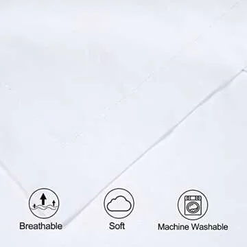 PHF Throw Pillow Covers 24 x 24 Inch, Set of 2 Washed Microfiber Throw Cushion Pillow Covers, Wrinkle & Fade Resistant Square Decorative Pillowcases, White