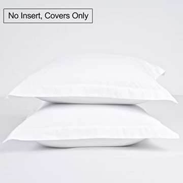 PHF Throw Pillow Covers 24 x 24 Inch, Set of 2 Washed Microfiber Throw Cushion Pillow Covers, Wrinkle & Fade Resistant Square Decorative Pillowcases, White