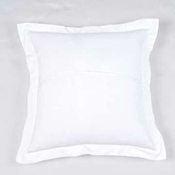 PHF Throw Pillow Covers 24 x 24 Inch, Set of 2 Washed Microfiber Throw Cushion Pillow Covers, Wrinkle & Fade Resistant Square Decorative Pillowcases, White