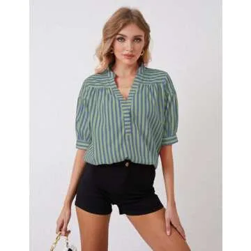 Stylish MSBESYOR Women's Puff Sleeve Blouse - Comfortable & Versatile