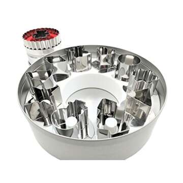 JOKUMO 11 Piece Round Linzer Cookie Cutter Set – High Grade 430 Stainless Steel - with Storage Tin