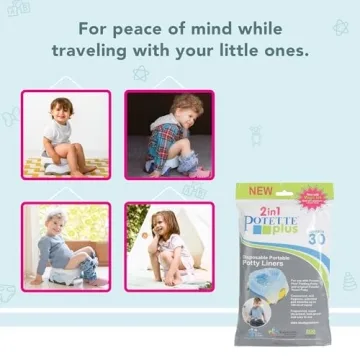 Kalencom Potette Plus Potty Seat Liners - Disposable, Leakproof Liners for Travel Potty Seat - Fragranced to Absorb Odor - 30 Count