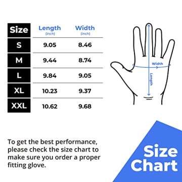 100% Waterproof Gloves for Men and Women, Winter Work Gloves for Cold Weather, Touchsreen, Thermal Gloves for Freezer Work, Fishing and Gardening, With Grip, Blue, X-Large