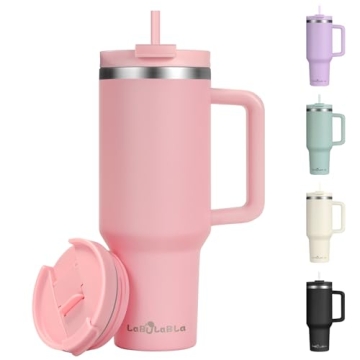 Labulabla 40oz Tumbler with Handle| Double Wall Insulated Bottle