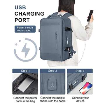 Large Laptop Travel Backpack for Women Carry On Airline Flight Approved Expandable Work Personal Ite...