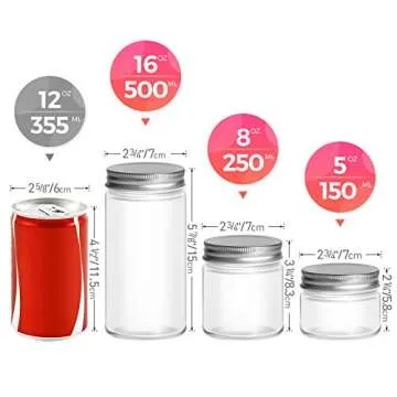 ComSaf Mason Jars - Airtight Glass Canning Jars Set