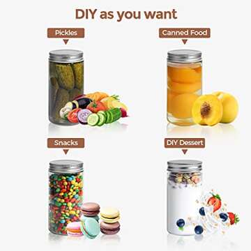 ComSaf Mason Jars - Airtight Glass Canning Jars Set
