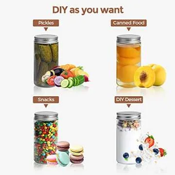 ComSaf Mason Jars - Airtight Glass Canning Jars Set