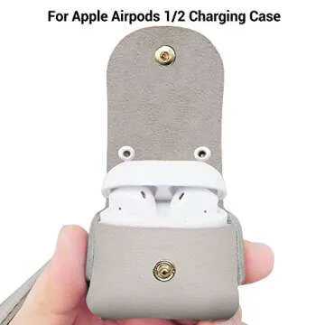 MODOS LOGICOS Charging Case Cover for Apple Air Pods, PU Leather Case with a Couple of Drooping Tassels for Apple AirPods 1/2 Charging Case - Beige