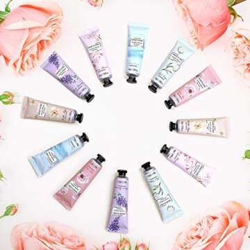 Hand Cream Gift Set, 12pc x 1floz Travel Size Hand Cream with Shea Butter, Natural Aloe, Vitamin E, Moisturizing for Dry Hand and Foot, Best Gift for Women, Mother's Day, Birthday, Christmas.