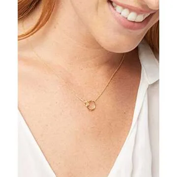 gorjana Women's Wilshire Charm Adjustable Necklace, 18k Gold Plated, Interlocking Circle Pendant