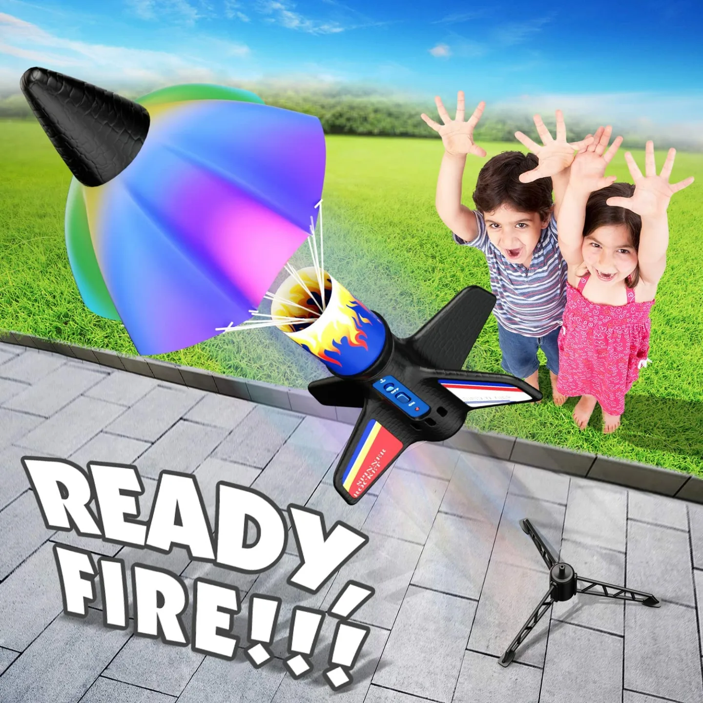 Kids Electric Rocket Launcher & Parachute Kit