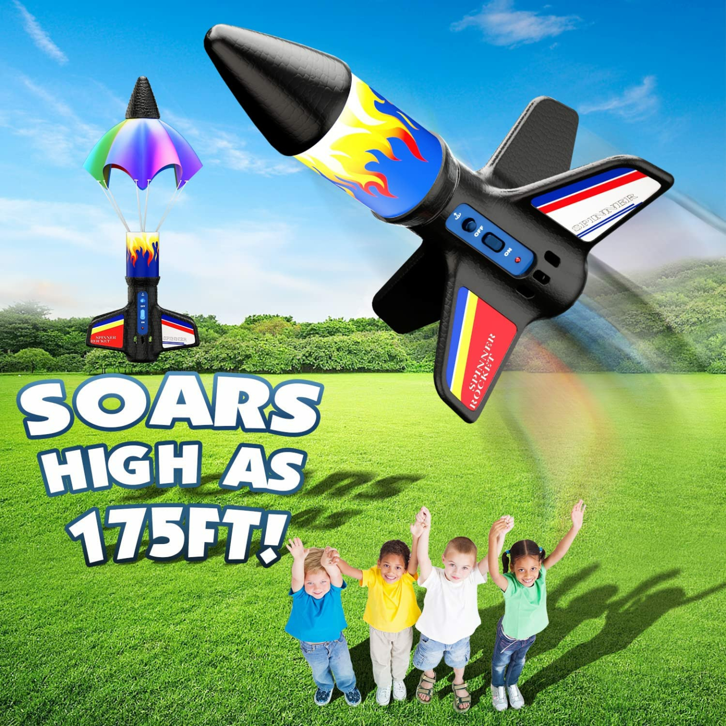 Kids Electric Rocket Launcher & Parachute Kit