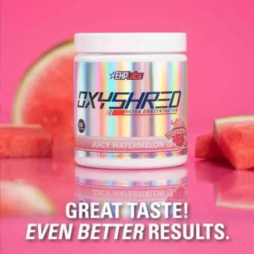 EHP Labs OxyShred Pre Workout Powder - Preworkout Powder with L Glutamine & Acetyl L Carnitine, Energy Boost Drink - Juicy Watermelon, 60 Servings