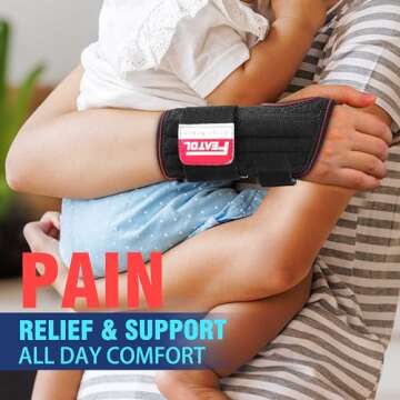 FEATOL 2 Pack Carpal Tunnel Wrist Brace For Work With Splint, Adjustable Wrist Guard Daytime Support For Women Men, Pain Relief For Pregnancy, Typing, Arthritis, Tendonitis, Right and Left Hand, Medium