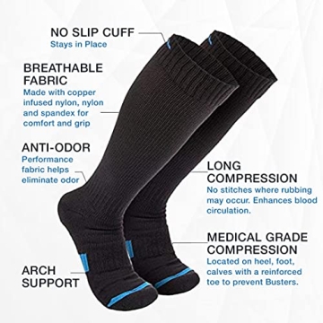 Wanderlust Compression Socks for Men & Women - Black/Blue