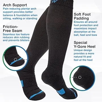 Wanderlust Compression Socks for Men & Women - Black/Blue