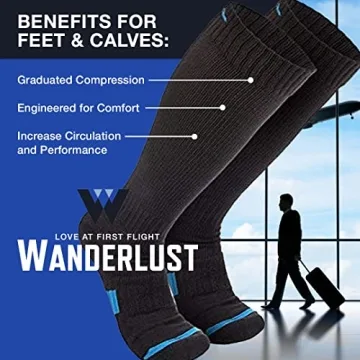 Wanderlust Compression Socks for Men & Women - Black/Blue