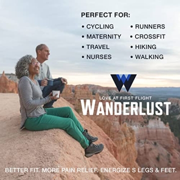 Wanderlust Compression Socks for Men & Women - Black/Blue