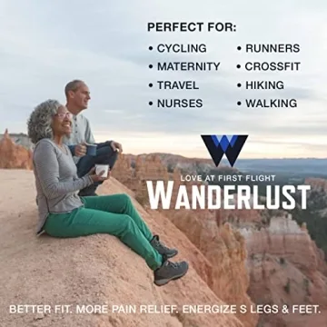Wanderlust Compression Socks for Men & Women - Black/Blue