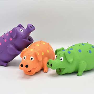 ZHENJIER Squeaky Pig Dog Toys, 2 Pack Grunting Pig Dog Toy That Oinks Grunts for Small Medium Large Dogs, Grunting Pig Sound Play Dog Toy