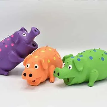 ZHENJIER Squeaky Pig Dog Toys, 2 Pack Grunting Pig Dog Toy That Oinks Grunts for Small Medium Large Dogs, Grunting Pig Sound Play Dog Toy