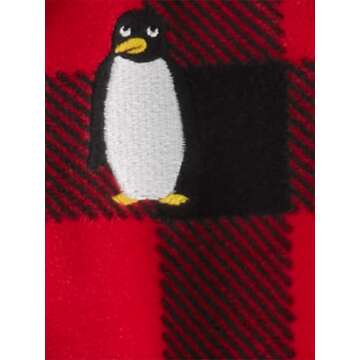 Simple Joys by Carter's Baby Boys' 3-Pack Loose Fit Flame Resistant Fleece Footed Pajamas, Buffalo Check/Polar Bear/Stripe, 12 Months