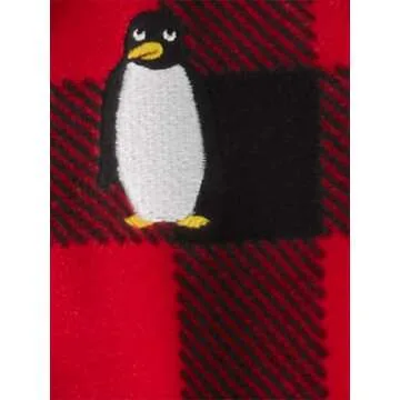 Simple Joys by Carter's Baby Boys' 3-Pack Loose Fit Flame Resistant Fleece Footed Pajamas, Buffalo Check/Polar Bear/Stripe, 12 Months