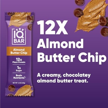IQBAR Almond Butter Chip Protein Bars - 12 Count