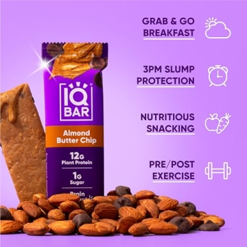 IQBAR Almond Butter Chip Protein Bars - 12 Count