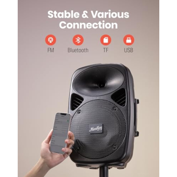 Moukey 800W PA System with Bluetooth & Microphone