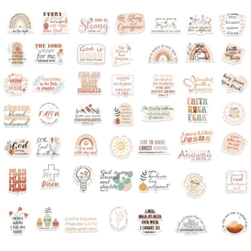 50 PCS Waterproof Jesus Bible Sticker Set for Everyone