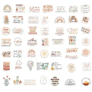 50 PCS Waterproof Jesus Bible Sticker Set for Everyone