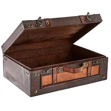Trademark Innovations Vintage Style Wood Decorative Suitcases - (Set of 2)