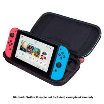 Game Traveler Nintendo Switch Deluxe OLED Case - Also for Switch & Switch Lite, Black Ballistic Nylon, Viewing Stand & Bonus Game Cases, Deluxe Handle, Licensed by Nintendo, #1 Selling Case in USA