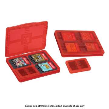 Game Traveler Nintendo Switch Deluxe OLED Case - Also for Switch & Switch Lite, Black Ballistic Nylon, Viewing Stand & Bonus Game Cases, Deluxe Handle, Licensed by Nintendo, #1 Selling Case in USA