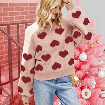 Adorable Valentine's Day Sweater for Women 2023 Cute Love Pattern