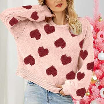 Trendy Love Pattern Sweater for Women 2023