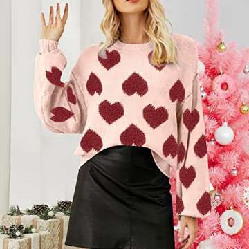 Trendy Love Pattern Sweater for Women 2023