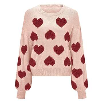 Trendy Love Pattern Sweater for Women 2023